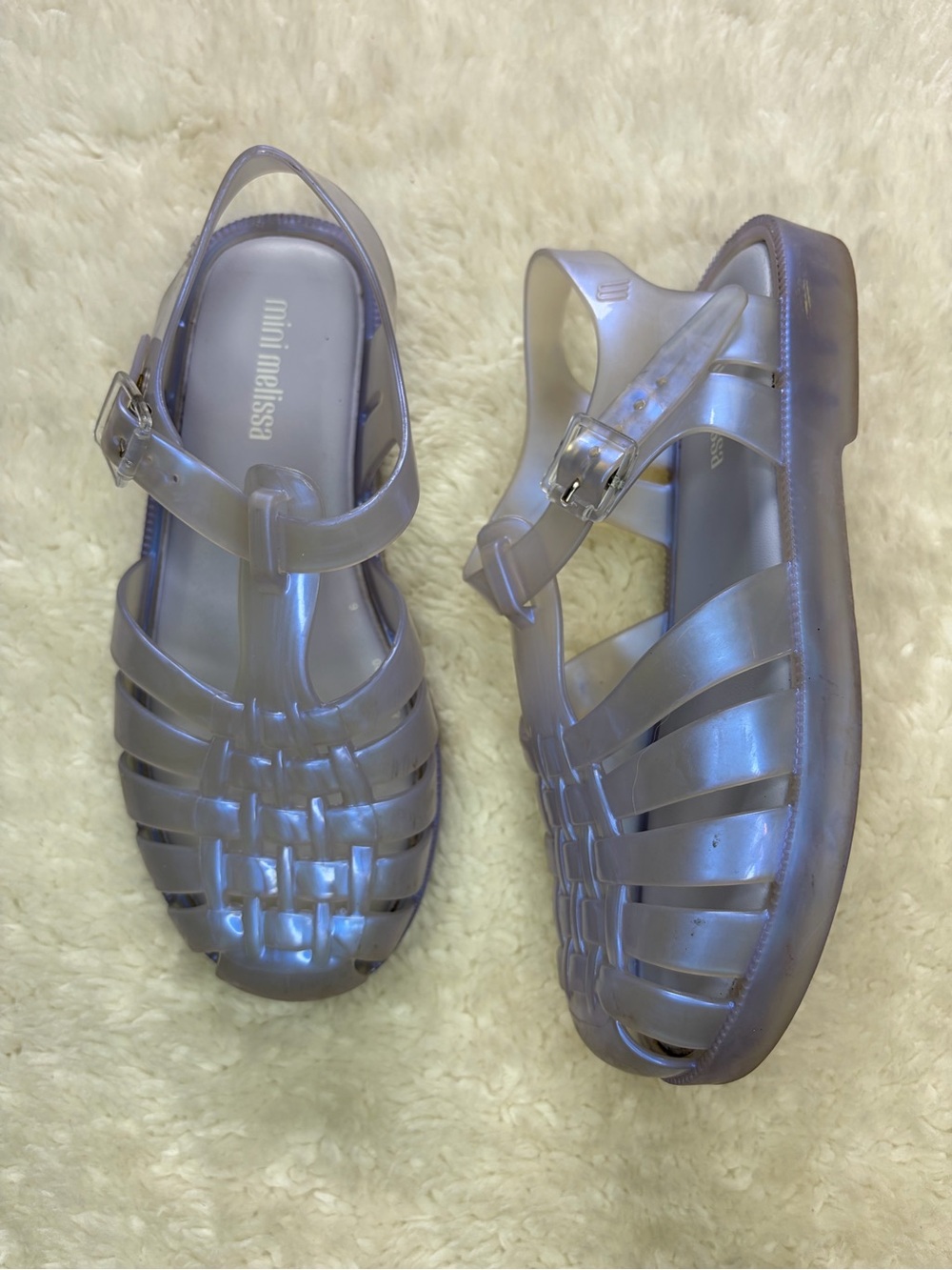 Mini Melissa possession sheeny lilac purple clear fisherman jelly sandals